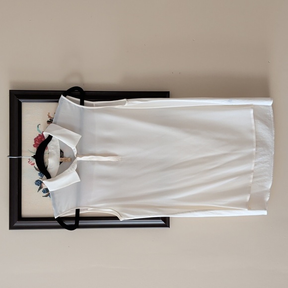 Massimo Dutti Tops - Massimo Dutti Sleeveless White Collared Women's Silk Top